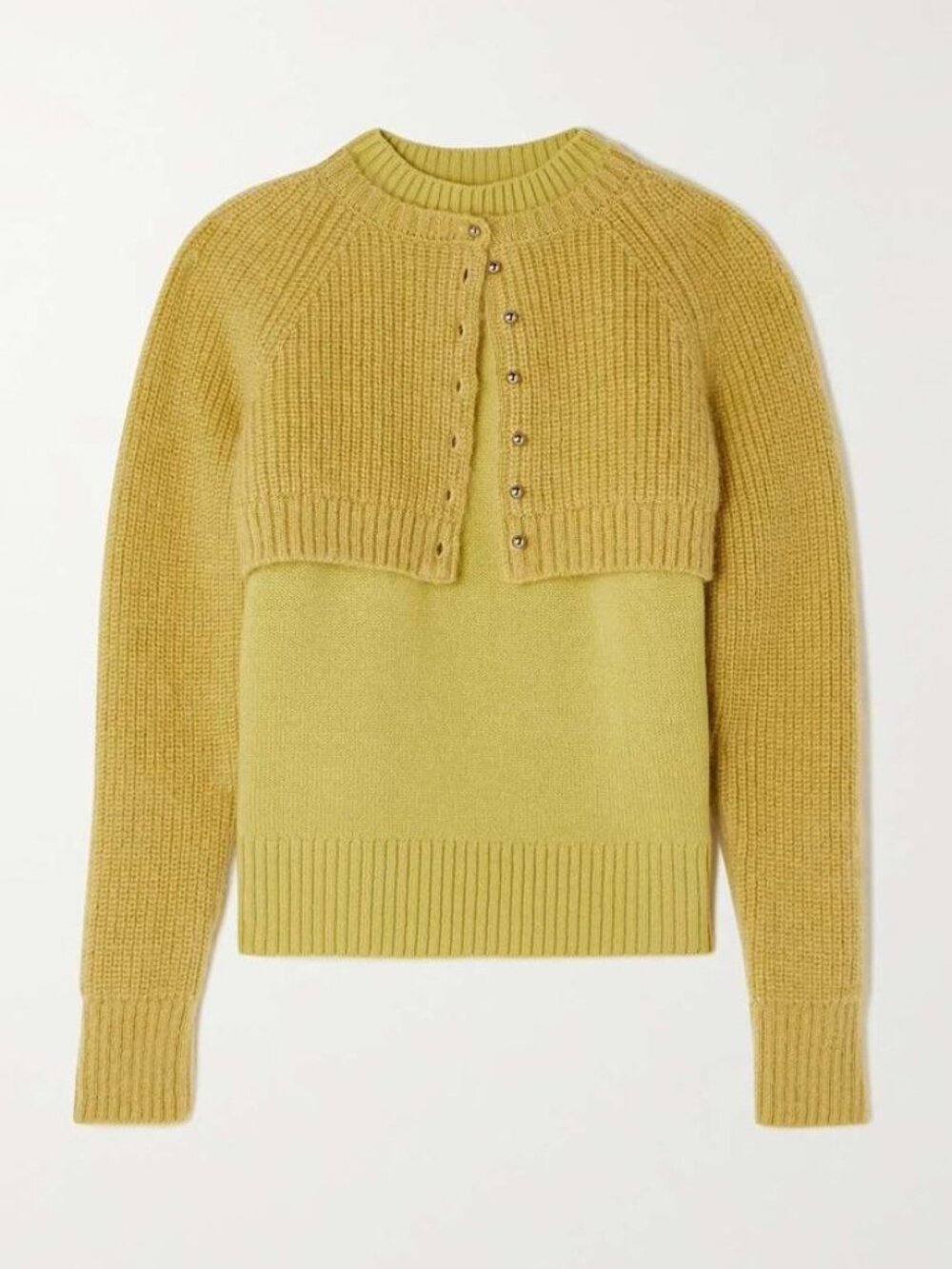 Sacai Double Layered Knit in Chartreuse, size "3" (fits M or M/L)